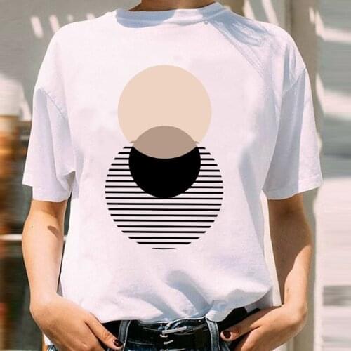 Women Graphic Clothing Striped Printing 90s Trend Cute Fashion Short Sleeve Print Female Clothes Tops Tees Tshirt T-Shirt