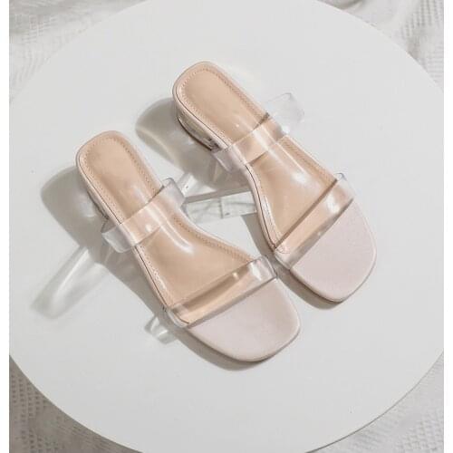 HOT Black Clear PVC Heels Slippers Women Sandals Summer Shoes Woman Transparent High Pumps Wedding Fashion Damskie High Heels