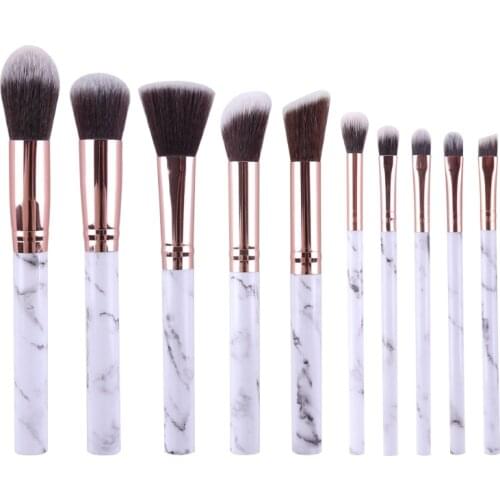 ZOREYA 10Pcs Makeup Brushes Set Cosmetic Powder Eye Shadow Foundation Blush Blending Beauty Make Up of Brochas Maquillaje KIT