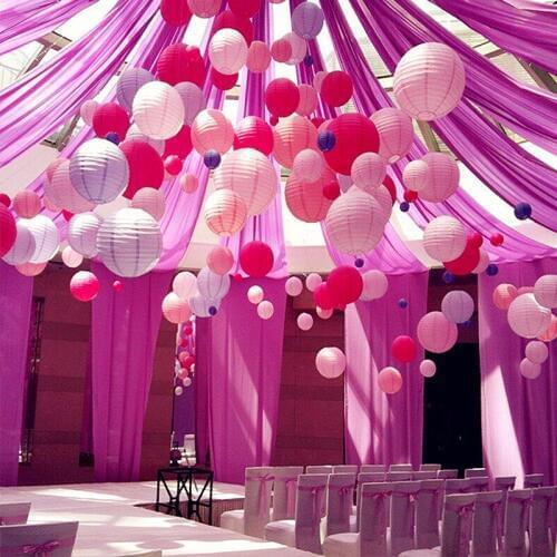 1pc (10-15-20-25-30-40cm) Decorative Paper Ball Lanterns Chinese Paper Lantern for Christmas Wedding Birthday Party Decoration