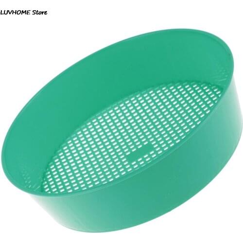 1pc Plastic Garden Sieve Riddle Green For Composy Soil Stone Mesh Gardening Tool