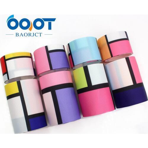 19321-2 3'' and 1-1/2'' 38mm 75mm geometric Printed grosgrain ribbon,10 yards DIY Hair accessories Material wedding gift wrap