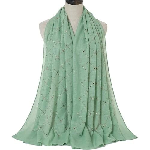 2021 Newest Glitter Muslim Hijabs Shawls Women Cotton Headscarf Fashion Large Size Party Head Wraps Turbans Foulard 1PC Retail