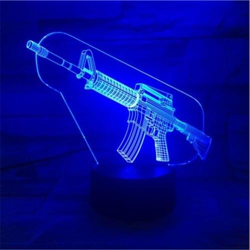 Nighdn 3d Lamp Rifle toys Creative Night Light Home Decoration bedroom Lights Table Lamp Gifts for Friends Kids Birthday