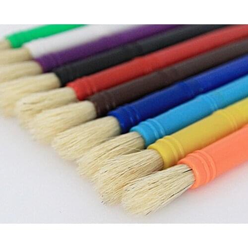 5PCS Round Pen Oil Brush Plastic and Pig Hair Material Suit for Painting 2 Different Set Choice High Quality and Practical