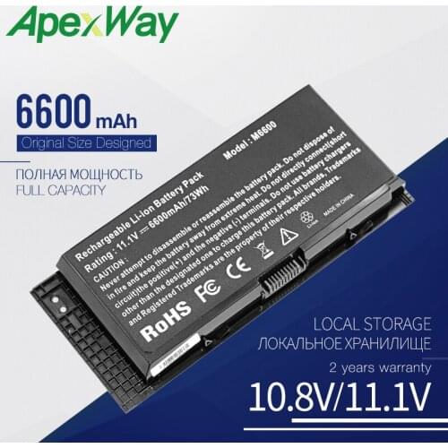 ApexWay 73WH 9 CELL Laptop Battery For DELL Precision M4600 M4700 M6600 M6700 M6800 M4800 FJJ4W FV993 PG6RC R7PND OTN1K5