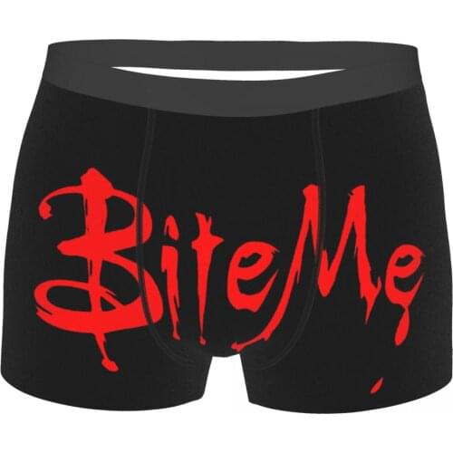 Buffy the Vampire Slayer Summers Faith TV Series BITE ME Underpants Breathbale Panties Man Underwear Print Shorts Boxer Briefs