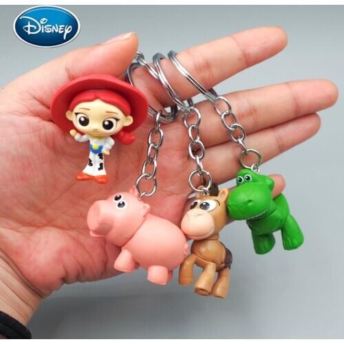 Disney 4pcs Toy Story Keys Links plastic keychain doll anime mini character keychain head activity fashion children gift doll