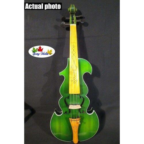 Green color best model 4/4 electric violin +Acoustic violin free case,bow,rosin
