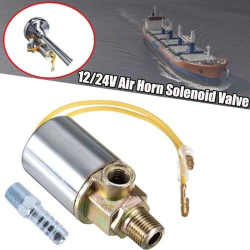 12V / 24V Solenoid Air Horn Valve Heavy Duty Electric Valve 1/4" NPT 180 PSI For Car Train Truck Boat Air Horn Accessories