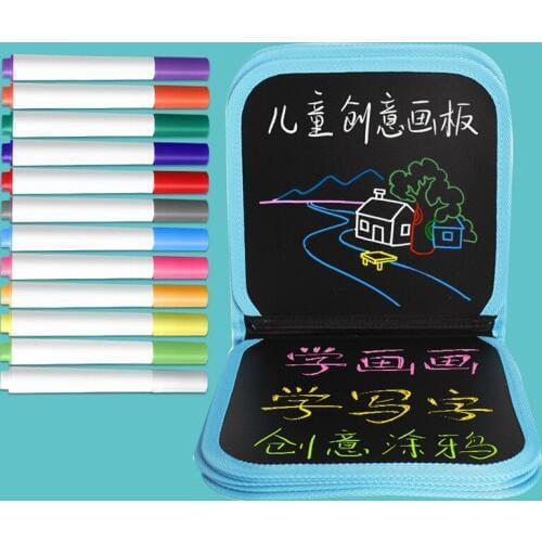 This amazing portable childrens painting graffiti creative small blackboard chalk this water erasable painting nursery gift