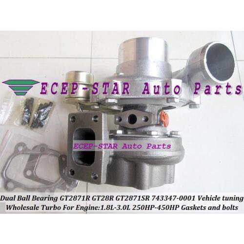 GT2871R GT28R GT2871SR 743347-0001 Dual Ball Bearing Turbo Turbocharger For Vehicle tuning 1.8L-3.0L 250-450HP Gaskets