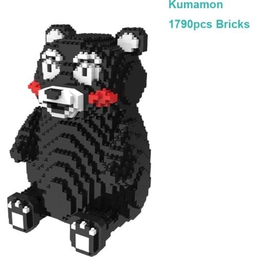 Japan Black Bear Building Blocks Mini Bricks DIY Anime Assembly Model Cute Mirco Figures Gifts Toys For Kids 1790pcs Bricks