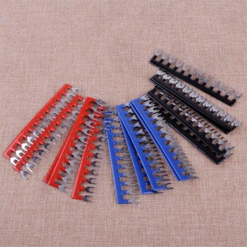 LETAOSK High Quality 15pcs 400V 10A Fork Shape Pre Insulated 12 Positions Barrier Terminal Block Strip Wire Cord Connector