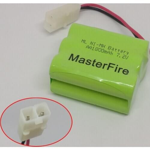 MasterFire Original 7.2V AA 1800mah Ni-MH Battery NiMH Rechargeable Batteries Pack For Rc toys Car Boat Robot Gun Tanks Trains