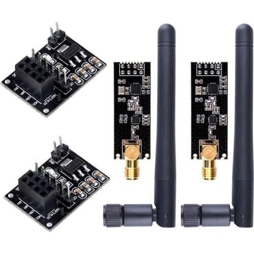 2Pcs NRF24L01+PA+LNA RF Transceiver Module With SMA Antenna 2.4 Ghz 1100M + NRF24L01 Wireless Module For Arduino