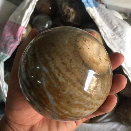 MOKAGY 100MM -110MM Natural Ocean Jasper Quartz Crystal Rough Stone Sphere 1pc