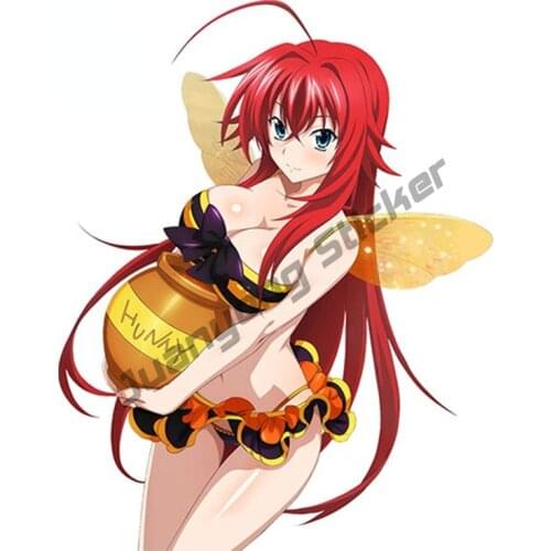 Cartoon Sexy Uniform Girl High School DxD Funny for Window Truck Camper Anime Decals Occlusion Scratch Exterior Decor PVC13x9cm