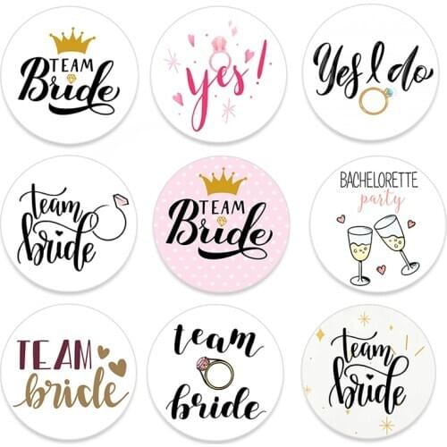 24/48pcs Bachelorette Party Stickers Seal Label Team Bride Bridesmaid Tribe Squad Hen Night Sticker Bride To Be Wedding Supplies