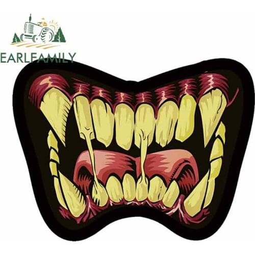 EARLFAMILY 13cm X 10cm for Scary Mouth Monster Lazy Halloween Motorcycle Vinyl Car Sticker Car Wrap Waterproof Decals