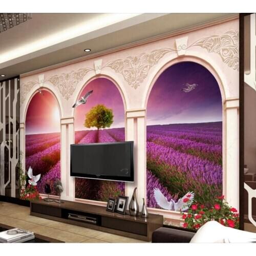 Home decor wallpaper Flower sea Roman column wallpaers for living room bedroom wallpaper for walls 3D 3D TV background wall