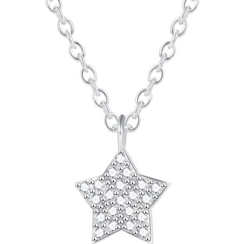 925 Sterling Silver Star Necklaces & Pendants For Women Fashion Lady Festival Gift Sterling-silver-jewelry