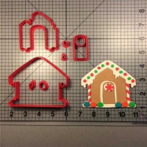 Christmas Gingerbread House Cookies Cookie Cutting Kitchen Baking Supplies Home DIY Cake Icing Decoration Kit 3D Printed Seal