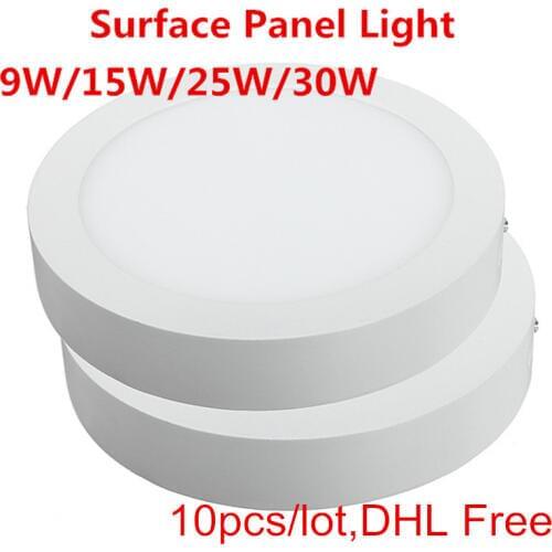 Surface Mounted 9W 15W 25W 30W LED indoor Panel Light Round 3000K/4000K/6000K LED Downlight Lamp For Foyer Kitchen DHL Free