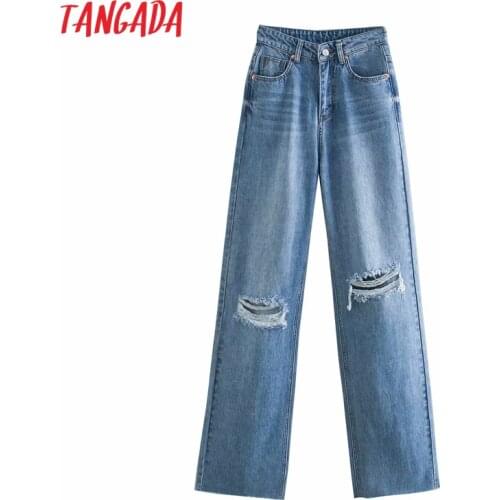 Tangada Womens Ripped Jeans