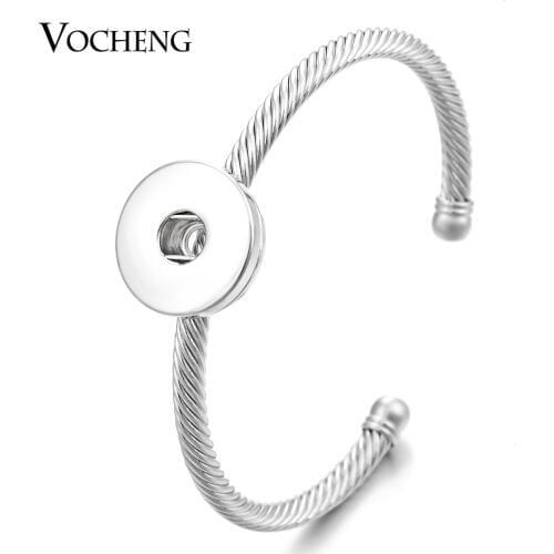 Vocheng 18mm Interchangeable 1-Ginger Snap Button Open Bangle NN-400