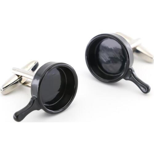 Fashion Tool Design Frying Pans Cufflinks For Men Quality Brass Material Black Color Cuff Links Wholesale&retail