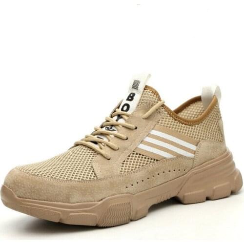 Labor protection shoes breathable lightweight safety shoes anti smash anti puncture steel Baotou wear resistant work shoes