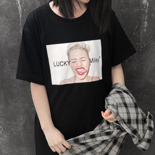 2019 Spring and Summer Harajuku Tshirt Women Korean T Shirt Cotton Fashion Women Pattern Short Sleeve Tops