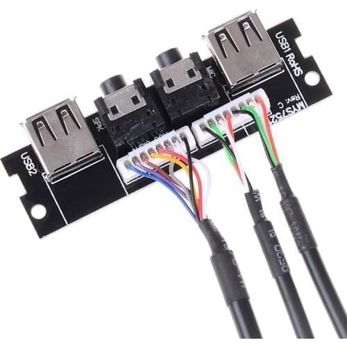 1*Audio Cable PC Computer Case PCB Front Panel USB 2.0 Audio Port Mic Cable Motherboard Connection Cable