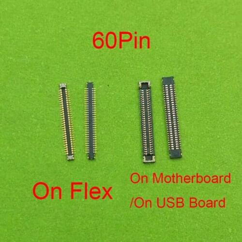 10Pcs 60pin USB Charging Dock Main Flex Charger Plug Port FPC Connector On Board Motherboard For Xiaomi Mi 9T Mi9T F2 Pro F2Pro