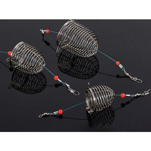 10pcs Outdoor Stainless Steel Fishing Wire Bait Fishing Lure Trap Cagge Basket WHShopping