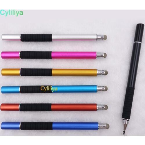 100pcs 2 in 1 Multifunction Fine Point Round Thin Tip Touch Screen Pen Capacitive Stylus Pen For Smart Phone Tablet iPad iPhone