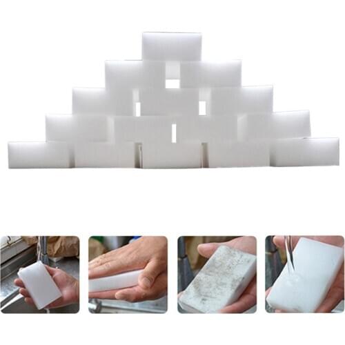Practical 100Pcs Sponge Pad Car Dish Washing Cleaner Kitchen Bathroom Cleaning Tools
