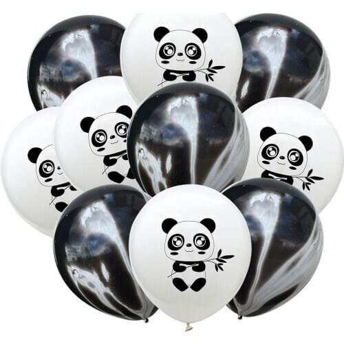 12inch Panda Print Latex Balloons Gold Green Confetti Balloon Set Baby Shower Happy Birthday Party Decoration Black White Colors