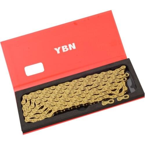 2021 YBN 10/11 Speed Bike Chain Gold Half Hollow MTB Mountain Road 10S 11S Bicycle Chain for Shimano SRAM Campagnolo System