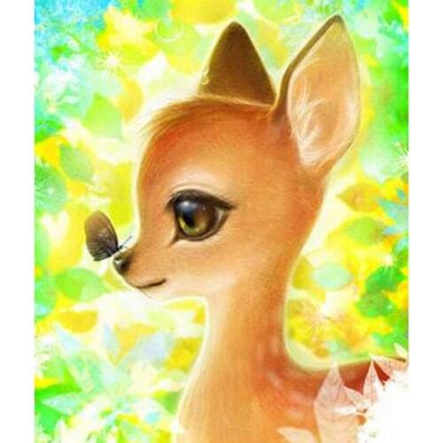 5D DIY Diamond Painting Square Round Diamond Animal Painting Flower Deer Picture Cross Stitch Home Decoration Gift WG2827
