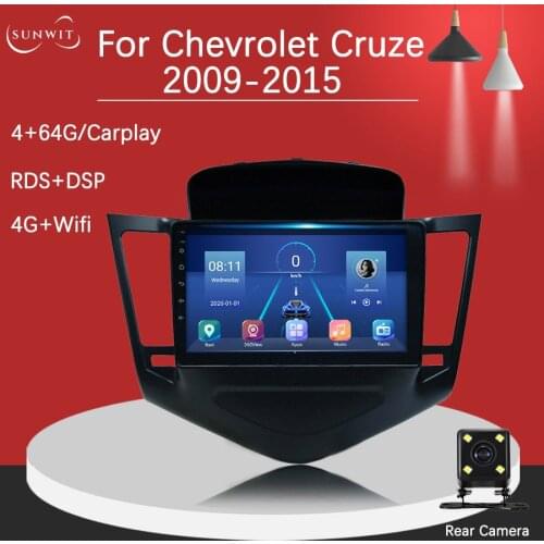 8Core 4G+64G 2 Din Android Radio For Chevrolet Cruze 2009-2015 AutoRadio Bluetooth Car Video Players GPS Navigation Carplay DSP