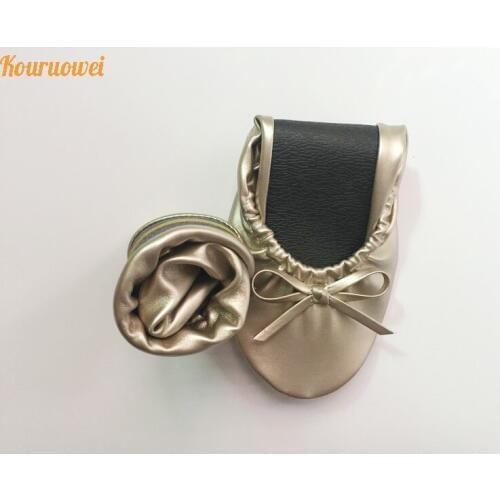 Free shipping ! Manufacturer factory price fold up orange women ballet flats with purse bag packing