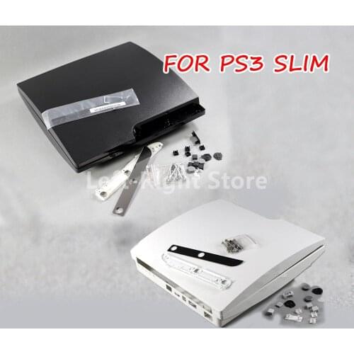 1sets black white full housing shell case for ps3 slim 2k 3k 2000 3000 with logo parts made in china