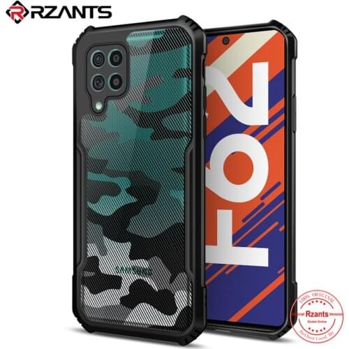 Rzants For Samsung Galaxy F62 M62 Case Hard Camouflage Clear Cover Double Anti Drop Protection Phone Casing Clear Back