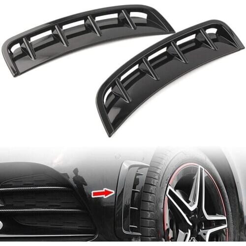 Black Front Wheel Side Air Vent Canards Trim Decoration for Mercedes-BENZ A-Class W177 A200 A250 A220 A35 AMG 2019 2020