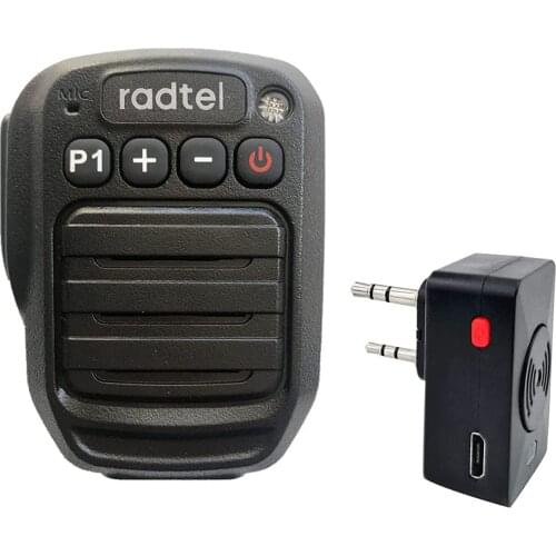 Two Way Radio Wireless Bluetooth Handheld Speaker Mic, Shoulder Microphone Compatible with BaoFeng UV-5R UV-82 Walkie Talkie