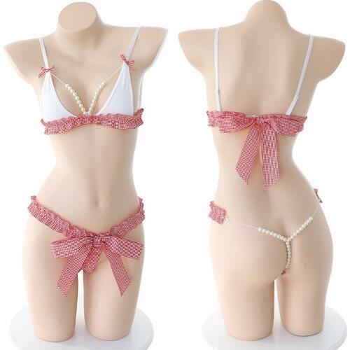 Exotic Apparel Three-point Bra Sets Sexy Beading G-string Bikini Sex Porn Costume Sexy Lingerie Sexy Underwear For Women