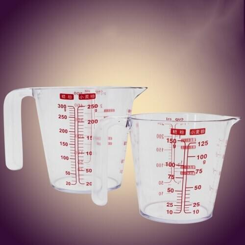 Clear Angle Measure Cup, for Baking & Cooking Liquid, with Red Measurement
