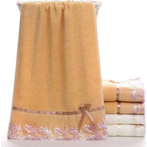 Buy 1 Get 1 Free 34*75cm Cotton Lace Bow Creative Face Towel Soft 105g Towel Cotton